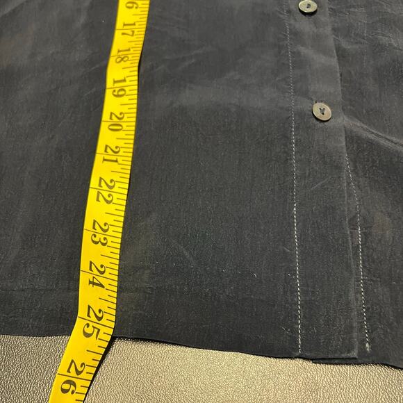 Vintage Doncaster Navy Blue Asian Inspired Long Sleeve Blouse Size M - Picture 6 of 6